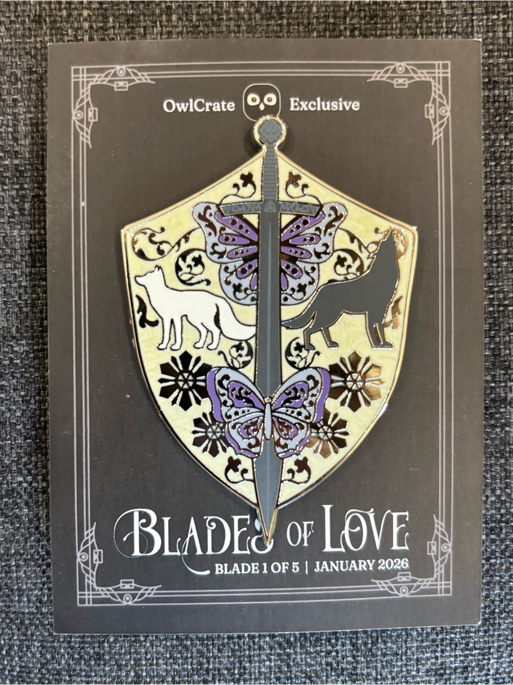 OwlCrate | Quicksilver | Blades of Love Pin from January 2026 YA Box | OS | NWT